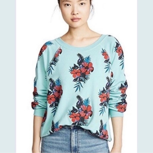 Wildfox Tops - Wildfox Sommers Hibiscus Print Sweatshirt Size S
